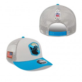 Men's Carolina Panthers Stone Blue 2023 Salute To Service Low Profile 9FIFTY Snapback Hat