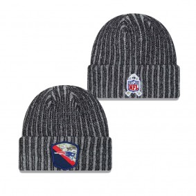 Men's New England Patriots Black 2023 Salute To Service Cuffed Knit Hat
