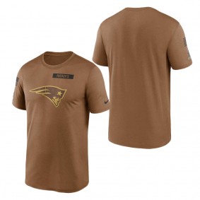 Men's New England Patriots Brown 2023 Salute To Service Legend Performance T-Shirt