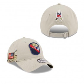 Men's New England Patriots Stone 2023 Salute To Service 9TWENTY Adjustable Hat