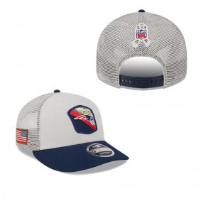 Men's New England Patriots Stone Navy 2023 Salute To Service Low Profile 9FIFTY Snapback Hat