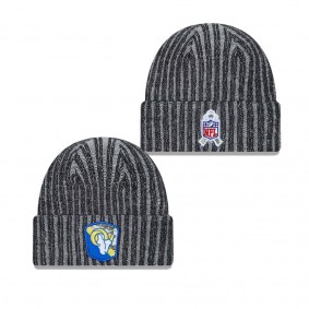 Youth Los Angeles Rams Black 2023 Salute To Service Cuffed Knit Hat