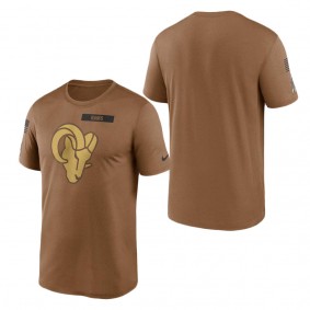 Men's Los Angeles Rams Brown 2023 Salute To Service Legend Performance T-Shirt