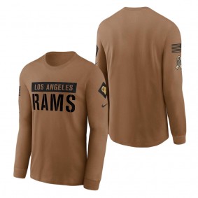 Men's Los Angeles Rams Brown 2023 Salute To Service Long Sleeve T-Shirt