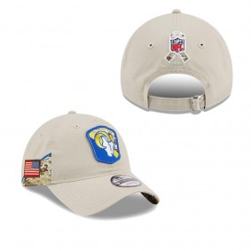 Men's Los Angeles Rams Stone 2023 Salute To Service 9TWENTY Adjustable Hat