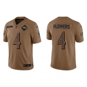 Men's Baltimore Ravens Zay Flowers Brown 2023 Salute To Service Limited Jersey