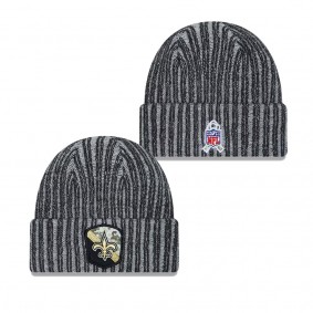 Men's New Orleans Saints Black 2023 Salute To Service Cuffed Knit Hat
