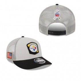 Men's Pittsburgh Steelers Stone Black 2023 Salute To Service Low Profile 9FIFTY Snapback Hat
