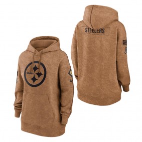 Women's Pittsburgh Steelers Brown 2023 Salute to Service Pullover Hoodie