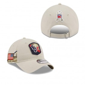 Men's Houston Texans Stone 2023 Salute To Service 9TWENTY Adjustable Hat