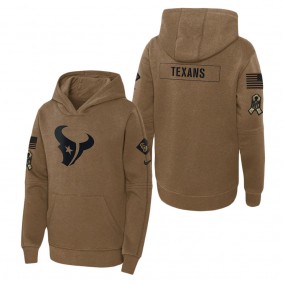 Youth Houston Texans Brown 2023 Salute to Service Club Fleece Pullover Hoodie