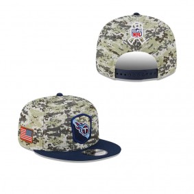 Men's Tennessee Titans Camo Navy 2023 Salute To Service 9FIFTY Snapback Hat