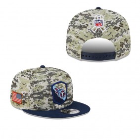 Youth Tennessee Titans Camo Navy 2023 Salute To Service 9FIFTY Snapback Hat