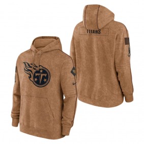 Men's Tennessee Titans Brown 2023 Salute To Service Club Pullover Hoodie
