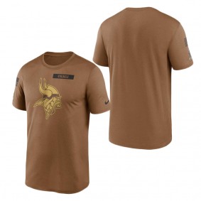 Men's Minnesota Vikings Brown 2023 Salute To Service Legend Performance T-Shirt