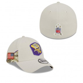 Men's Minnesota Vikings Stone 2023 Salute To Service 39THIRTY Flex Hat