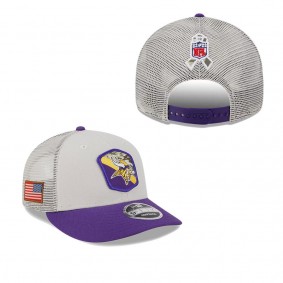 Men's Minnesota Vikings Stone Purple 2023 Salute To Service Low Profile 9FIFTY Snapback Hat